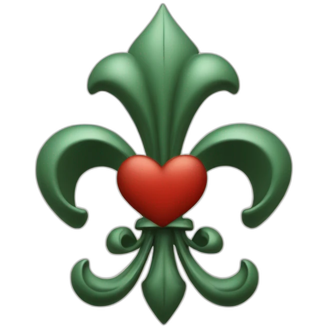 Fleur de lys et coeur sacré emoji