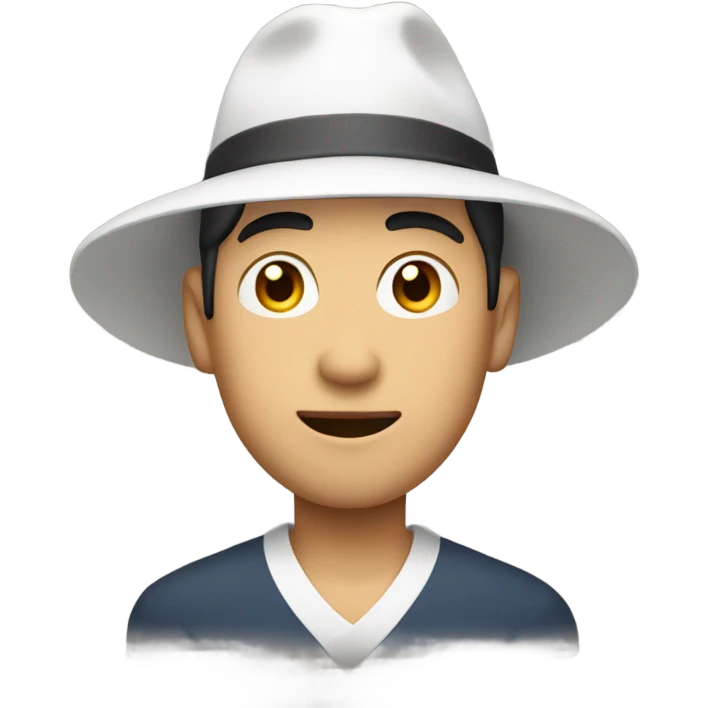 Aisian man with white pointy hat  emoji
