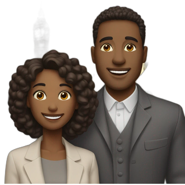smiling couple in london emoji