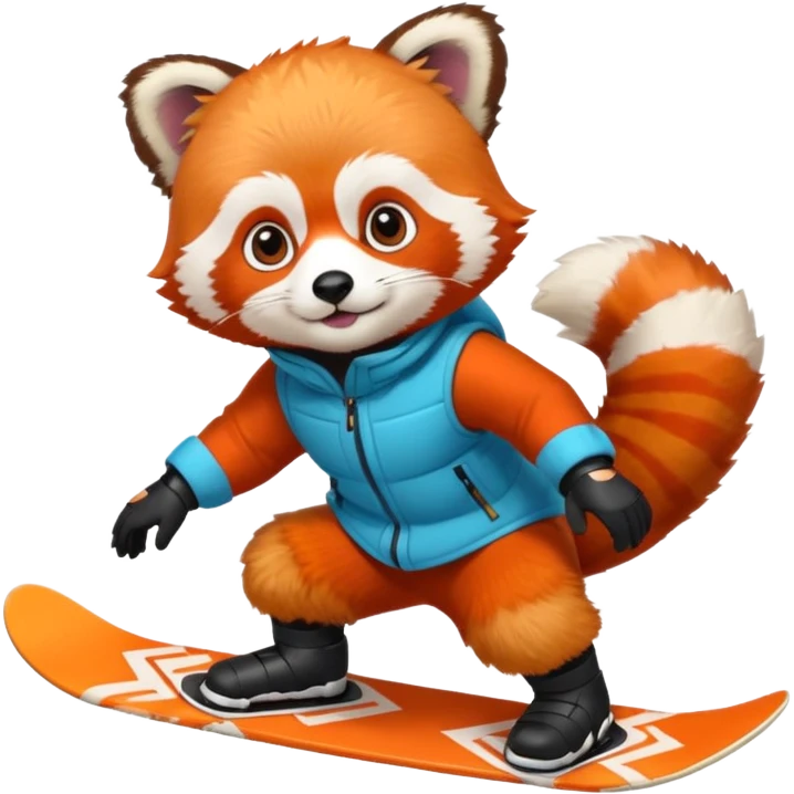 Snowboarder Red Panda emoji