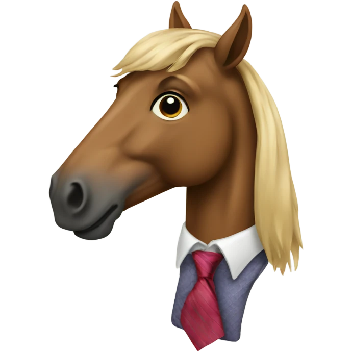 Horse wearing a tie emoji