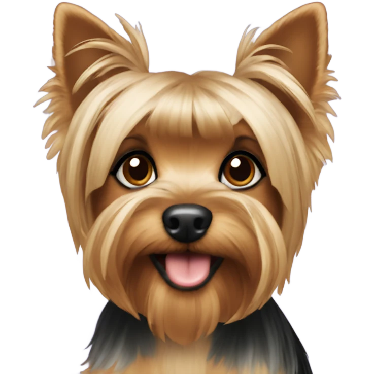 Yorkie with pony tail emoji