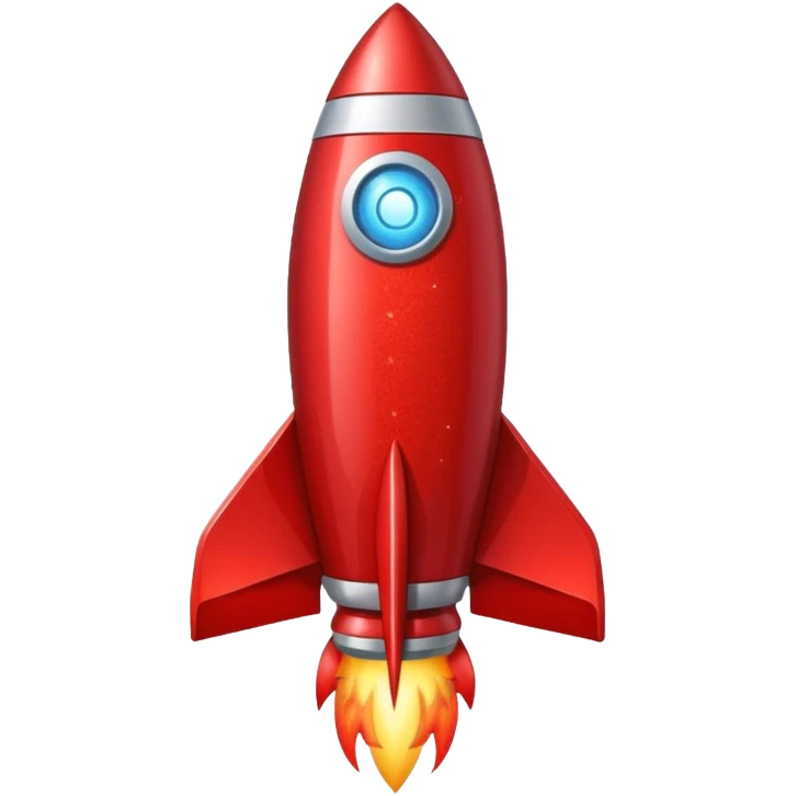 red glitter rocket  emoji