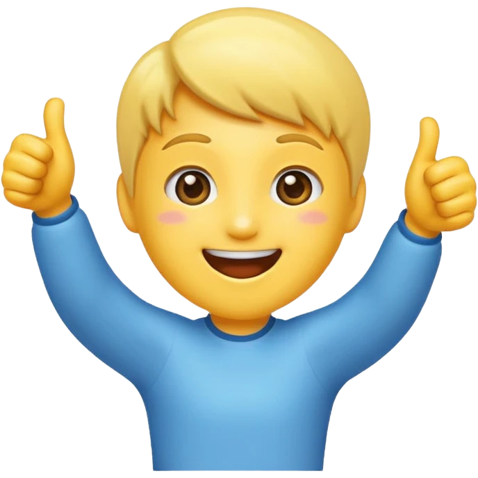 whimsical emoji of '도훈up' jumping in with a thumbs up, sparkling eyes, sense of team spirit emoji