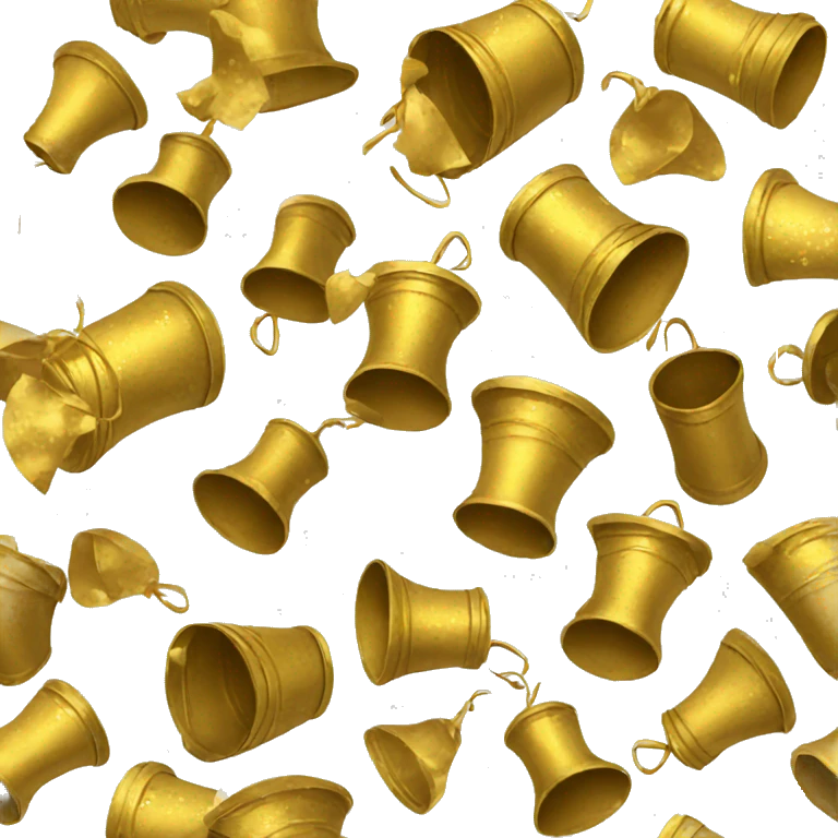 trash can full of gold bells emoji
