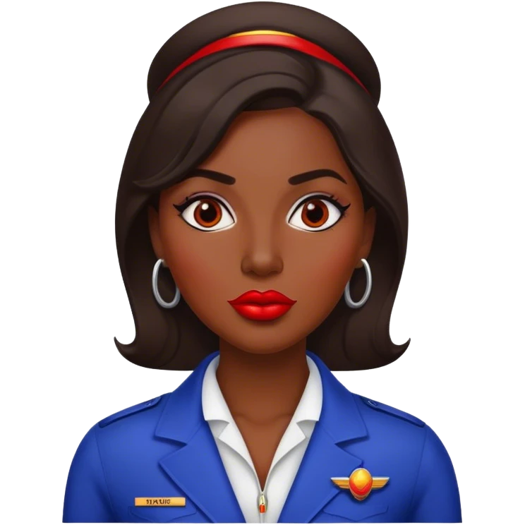 Southwest airline lady black girl with red lips emoji