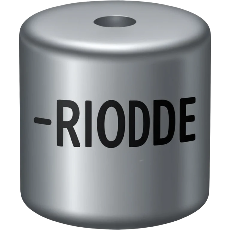 grey cyllinder with the word 'rhode' across the side emoji