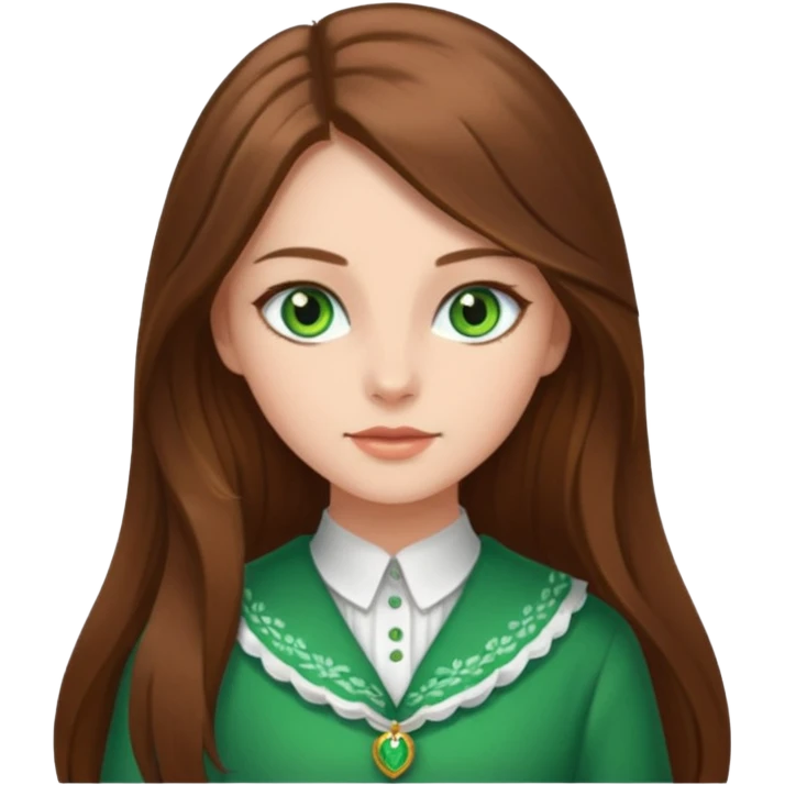 Vull una noia amb els cabells marró llargs, ulls verds i roba molt maca emoji