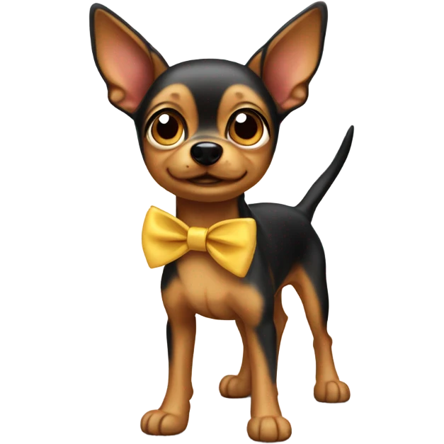 Toy Terrier dog with a bow emoji