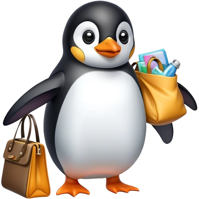 Pinguin with bag emoji