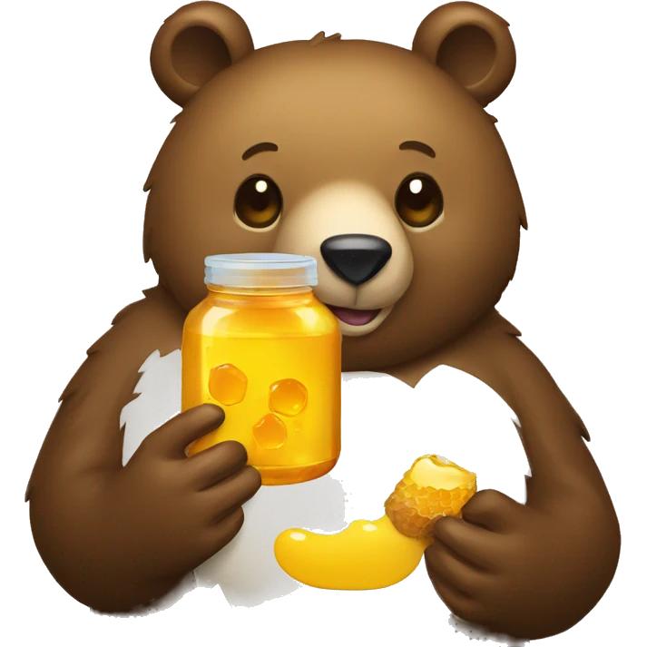 bear eats honey  jar emoji