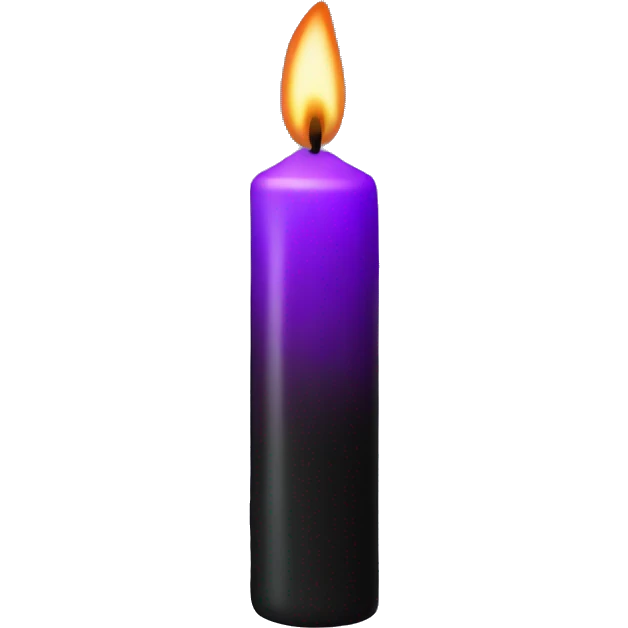 Black candle with purple flame emoji