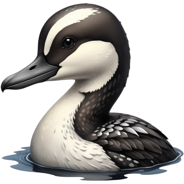 oil spill with a sad common loon in it emoji