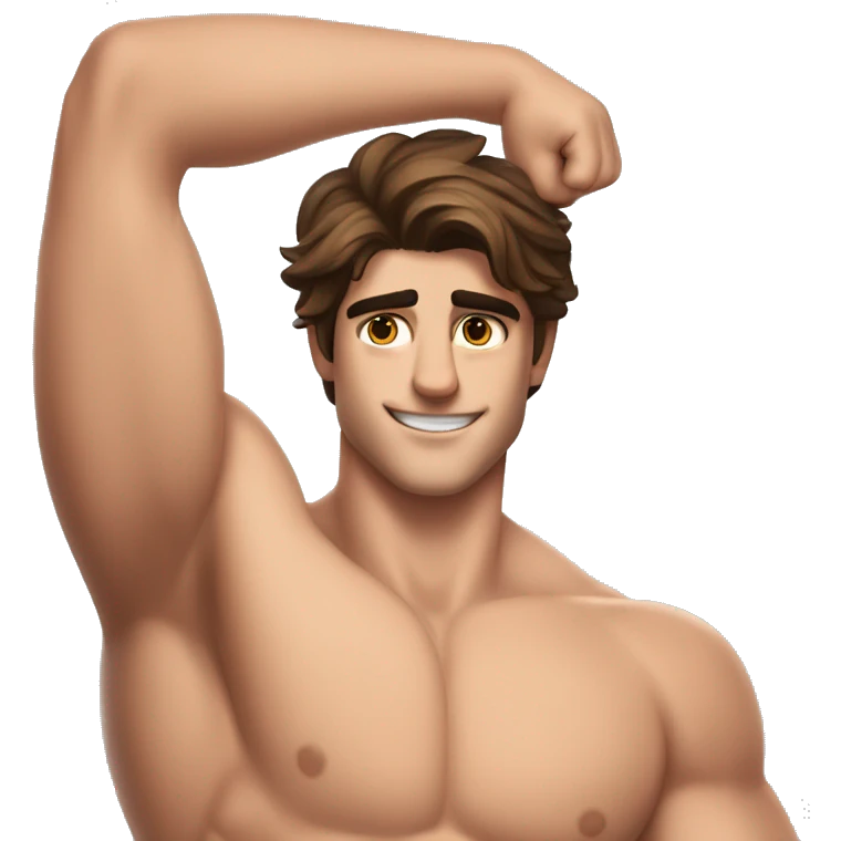 Jacob Elordi, showing armpits, flexing, guy putting face to his arm   emoji