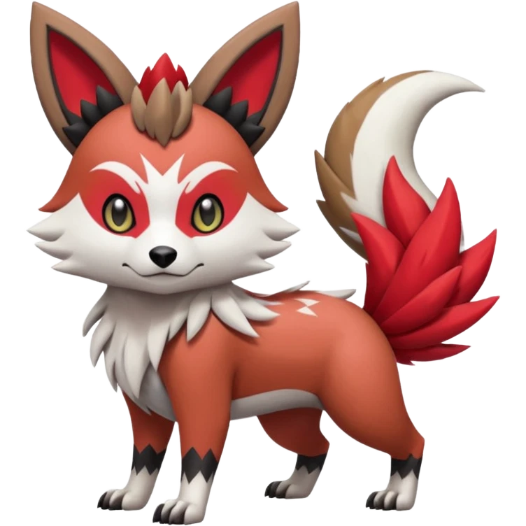 Meloetta-Rocruff-Furret-Obstagoon-Lycanroc-Zangoose-Pokémon-Fakémon-fusion-hybrid-creature emoji