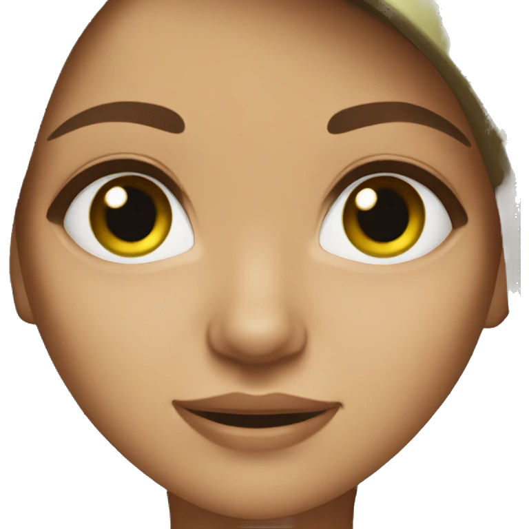 brown straight hair girl with light green eyes emoji