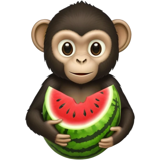 Black monkey holding watermelon  emoji