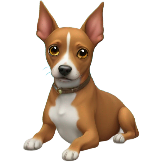 Island backdrop below Minpin dog ￼ emoji