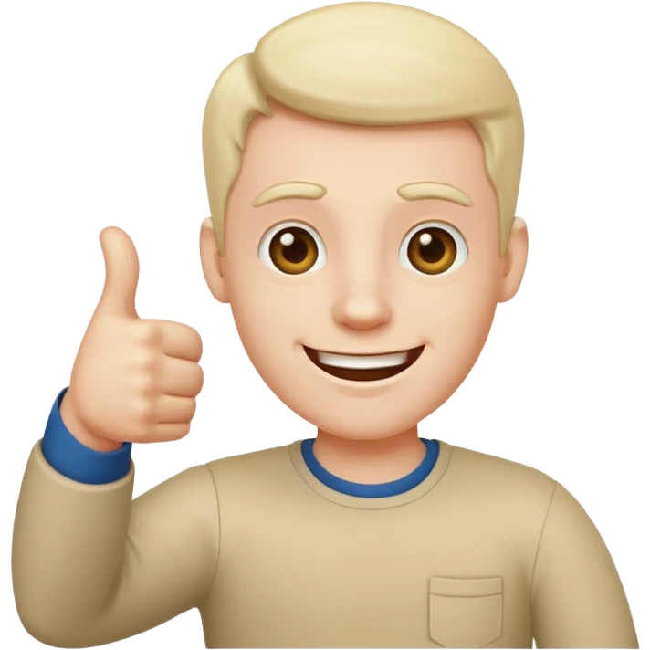 Buat gambar those bad tings guy dari sml yg sedang senang dan berikan jempol emoji