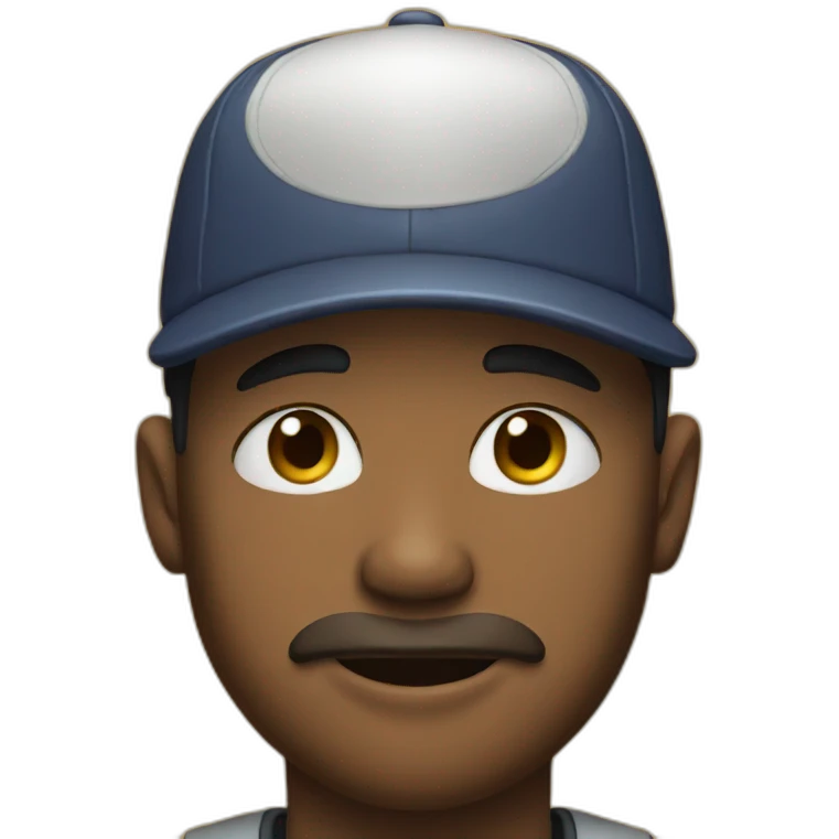 guy with cap biting lip emoji