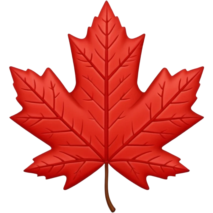 Toronto maple leaf emoji, red, stylized, simple design emoji