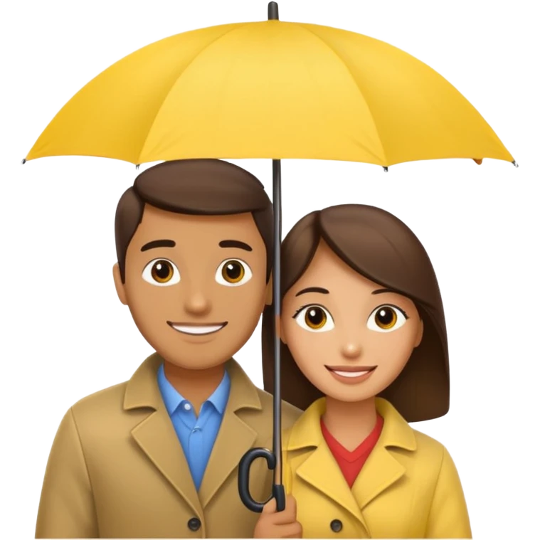 Couple under yellow umbrella emoji