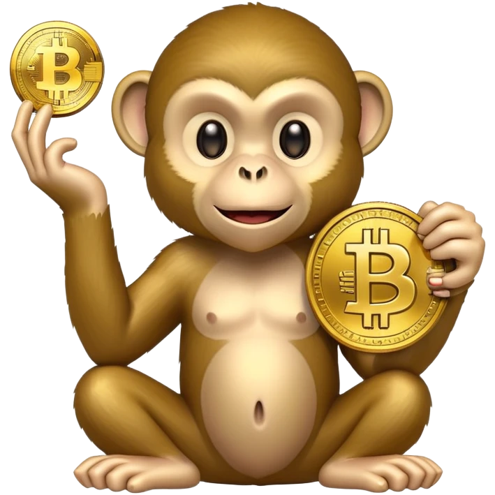 Monkey and bitcoin emoji