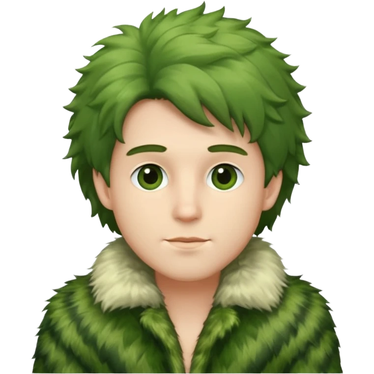 male in green fur coat  emoji