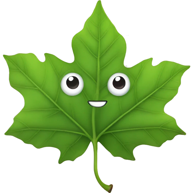 leaf with face and limbs emoji