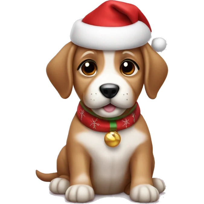 Cute Christmas puppy emoji