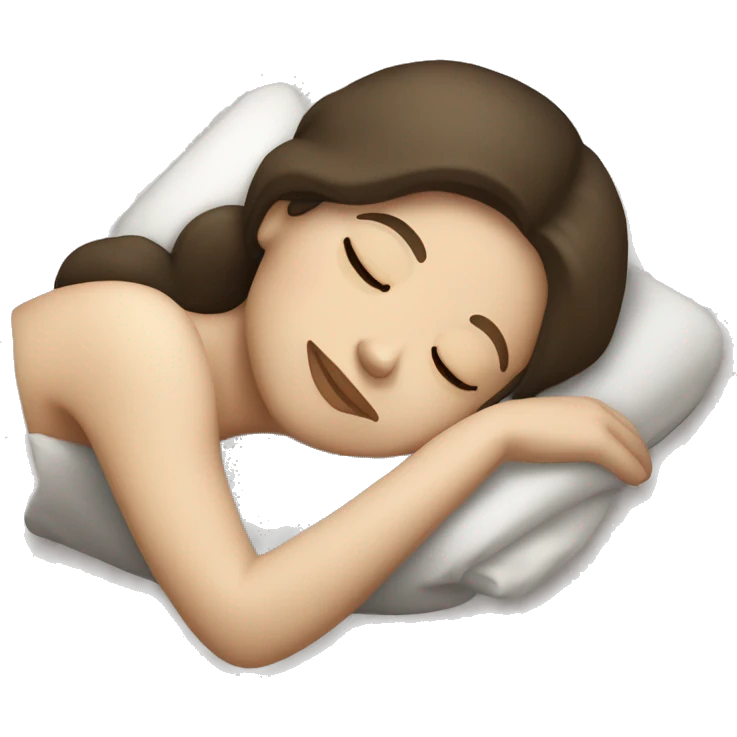 Brunette girl with white skin sleeping emoji
