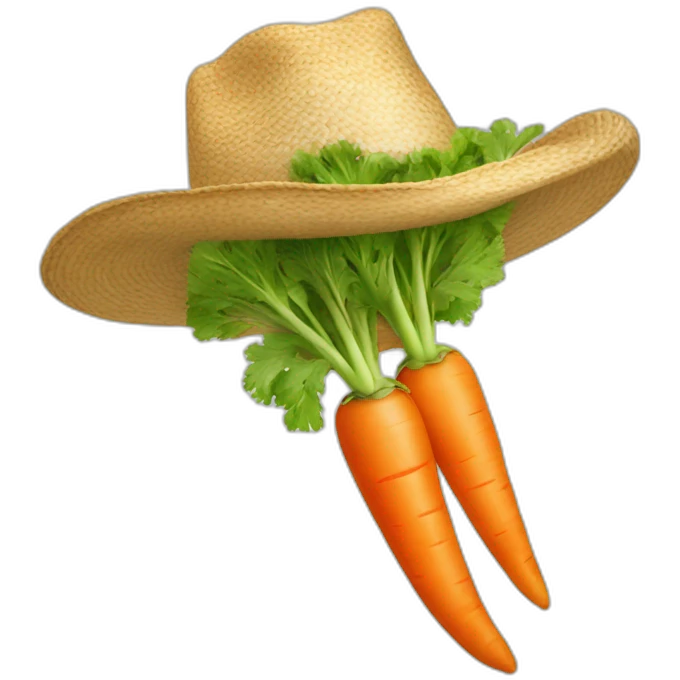 Carottes avec un chapeau emoji