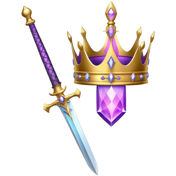 crown, purple aura, sword   emoji
