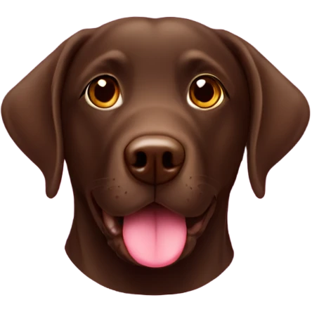 Chocolate lab with hearts emoji