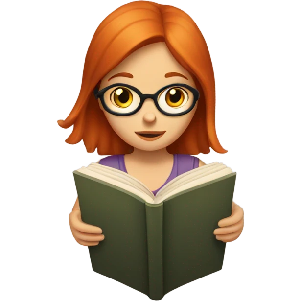 Red head girl reading emoji