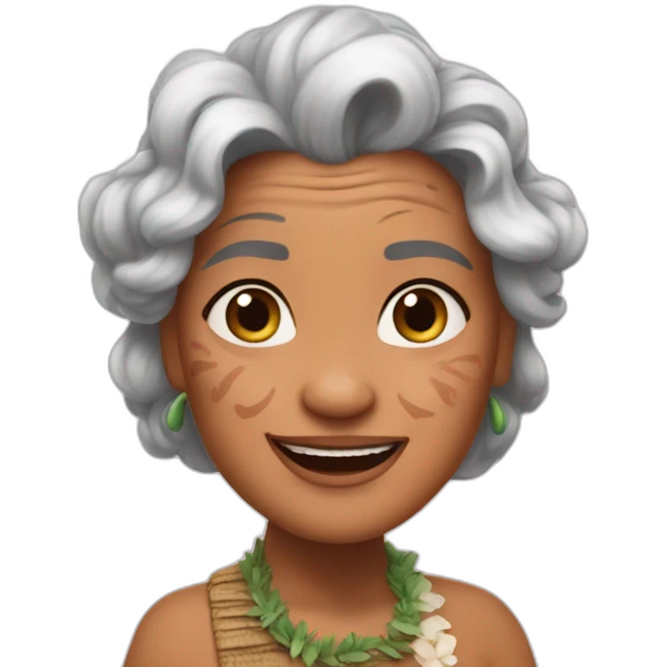 Grand mother Moana Disney happy emoji