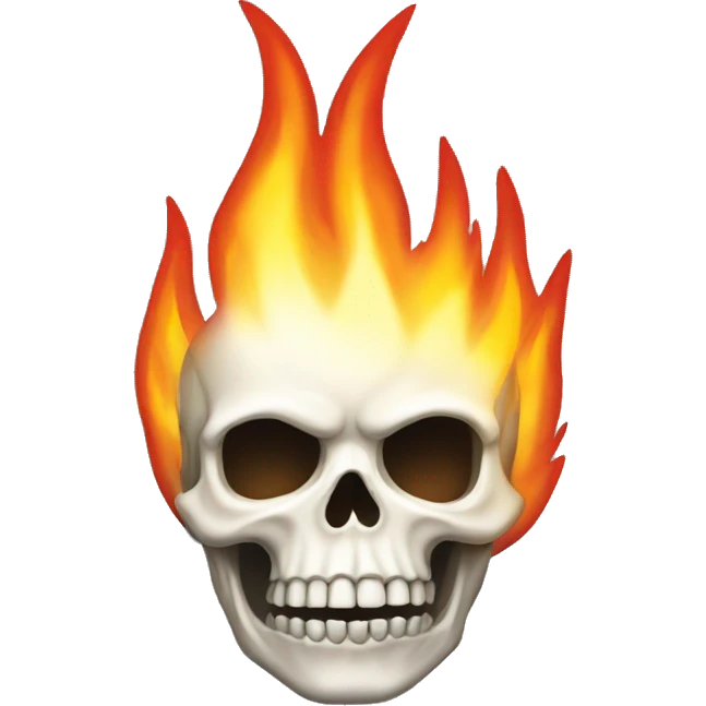 a skull on fire emoji