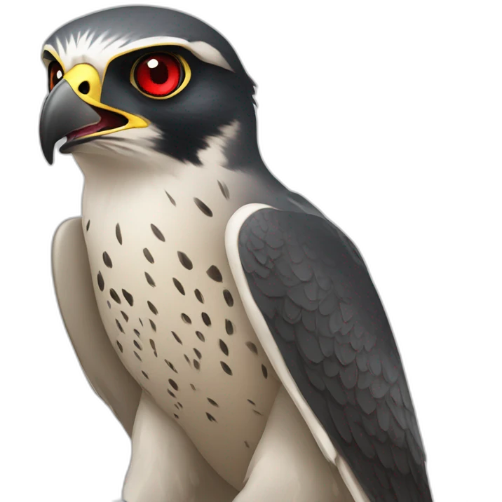peregrine falcon with red laser eyes emoji