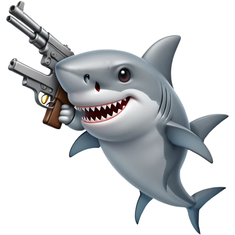 Shark with a gun emoji
