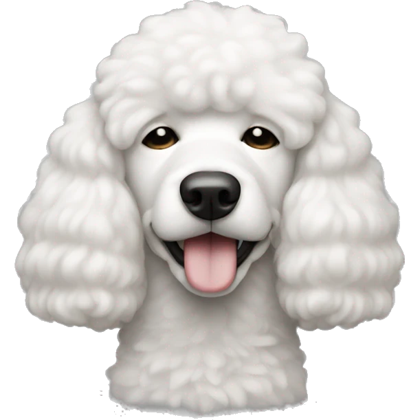 calm white caniche with closed eyes emoji