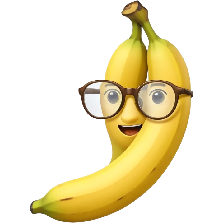 banana with glasses one half banana only emoji