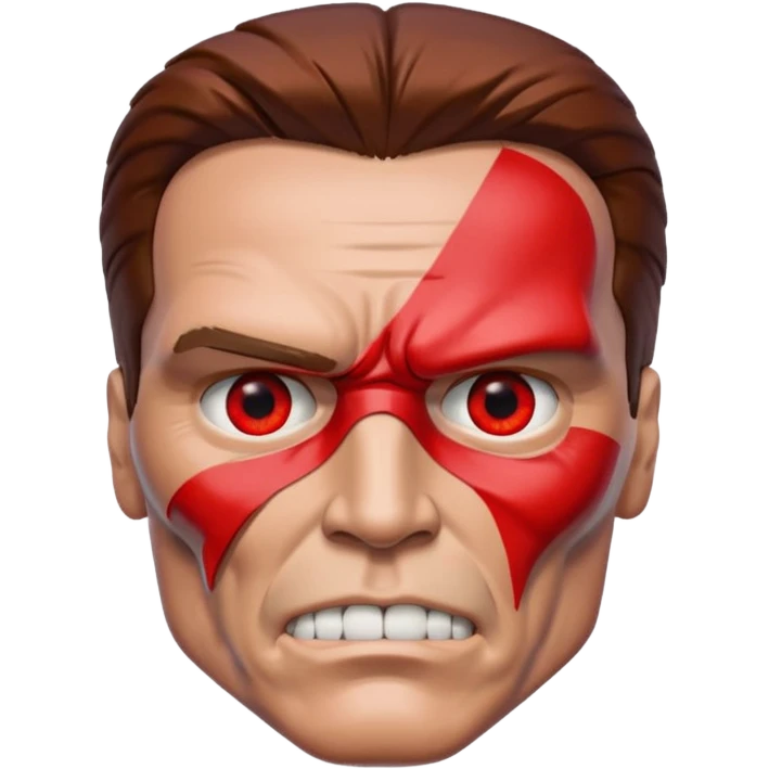 half face metal Terminator Arnold Schwarzenegger Red eyed  emoji