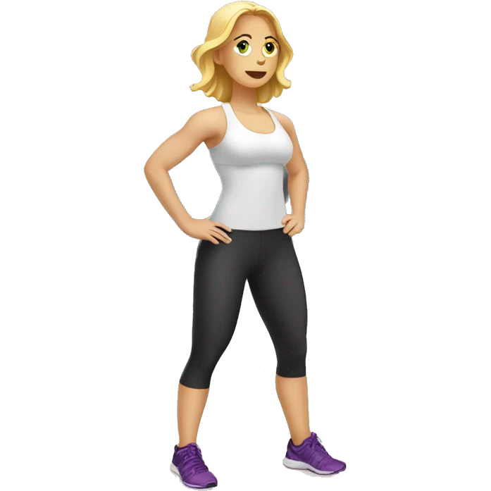 white Woman working out at the gym emoji