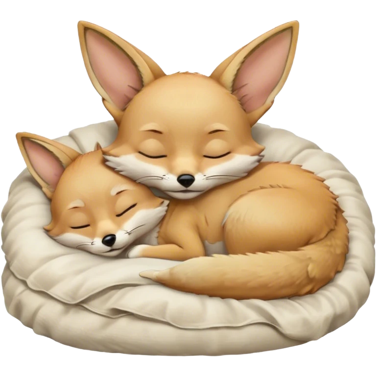 fennec sleeping in bed emoji