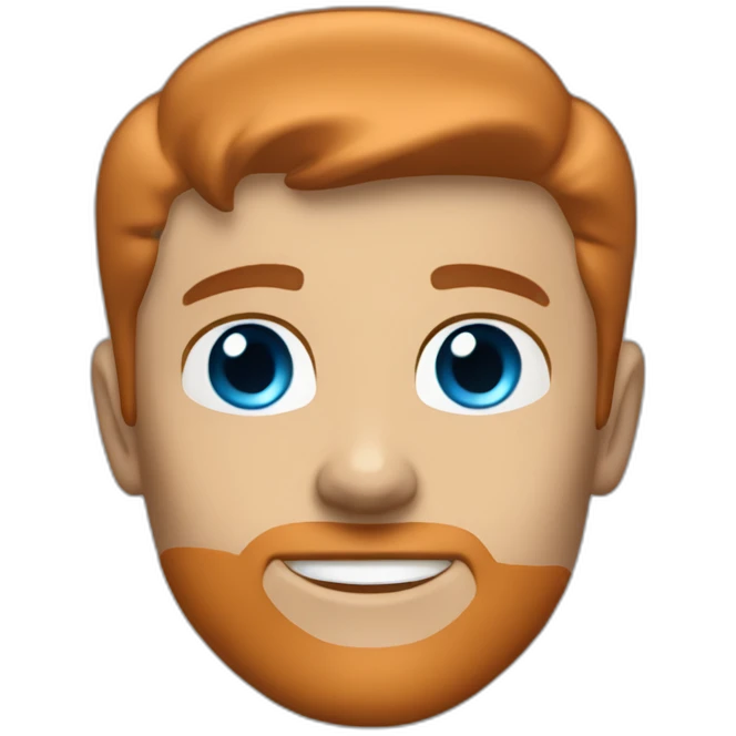 space cadet man blue eyes slick coppery hair clean shaven emoji