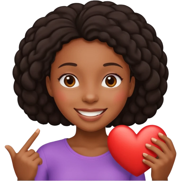 Black girl big heart emoji