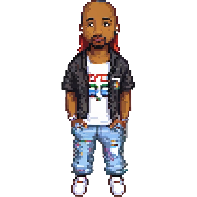 2Pac в полный рост, no background emoji