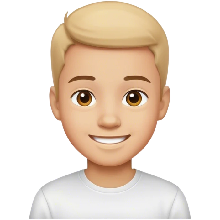 smiling boy in white shirt emoji