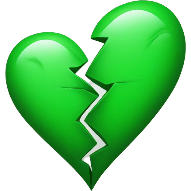 green heart broken in half  emoji
