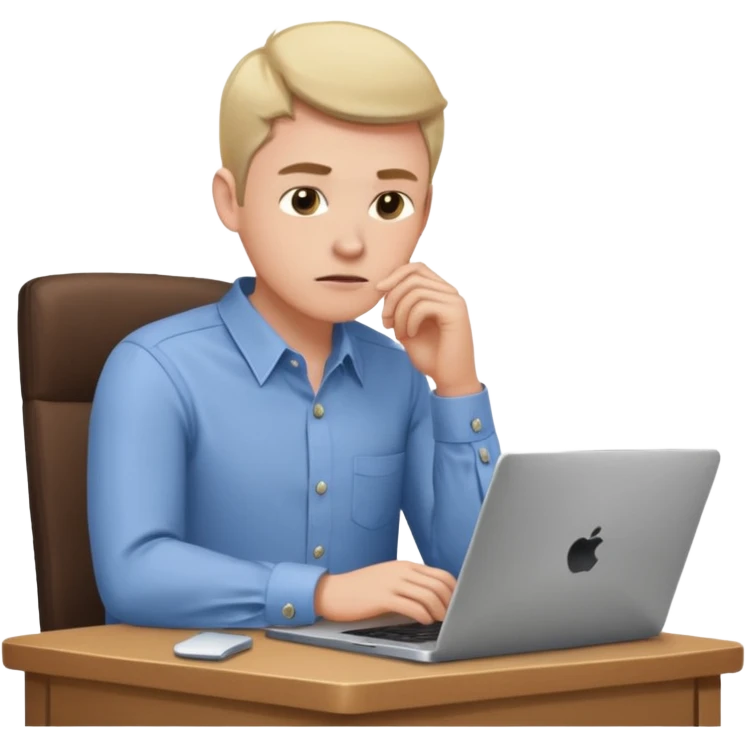 aktien experte er sitz am laptop und verdient durchs traden geld emoji